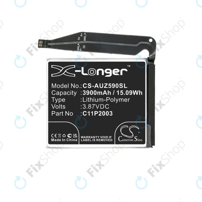 Batterie pour Asus Zenfone 8 ZS590KS, 3900mAh, Li-Pol, 3.87 V, C11P2003, HQ