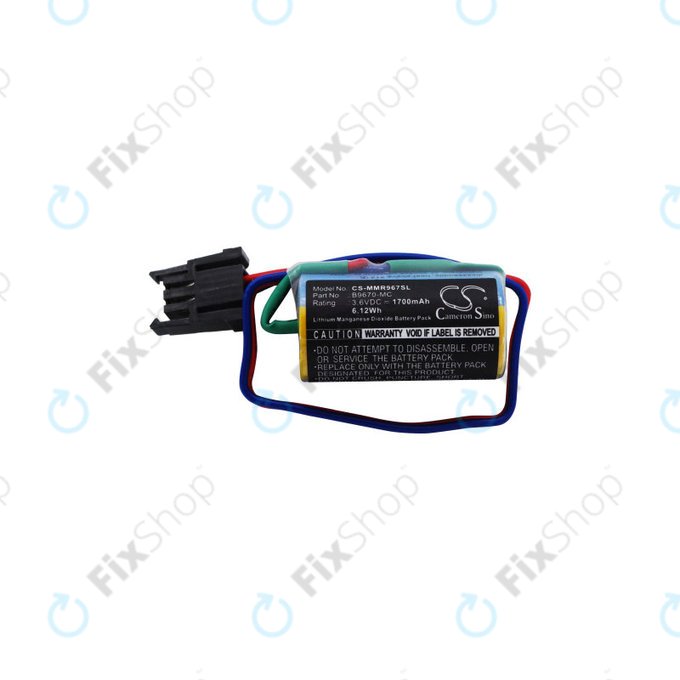 Batterie pour Mitsubishi Robot Control PLC, A RH, MR, 1700mAh, Li-MnO2, 3.6V, B9670-MC, HQ