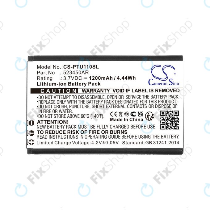 Batterie pour Panasonic Kx-Tf200, Kx-Tu110, 1200mAh, Li-Ion, 3.7V, 523450AR, HQ