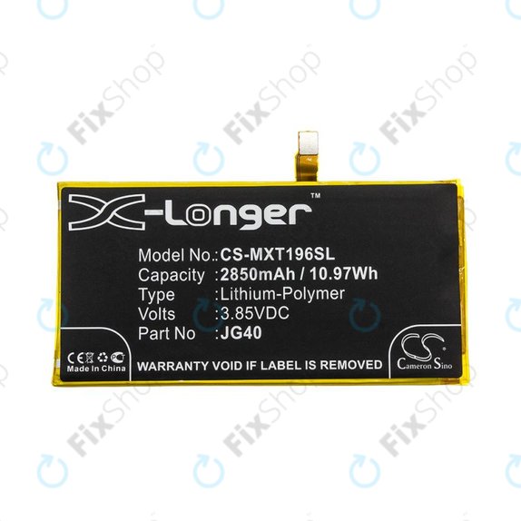 Batterie pour Motorola Moto G7 Plus, G7 Plus DS, 2850mAh, Li-Pol, 3.85V, JG40, HQ