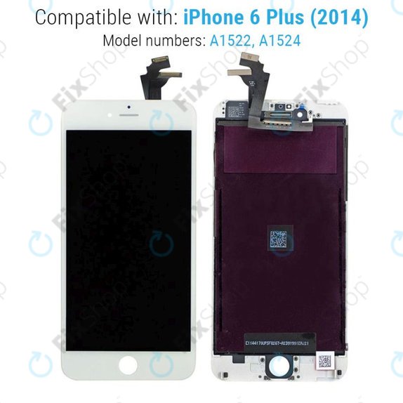 Écran pour iPhone 6 Plus, White, Tactile avec cadre