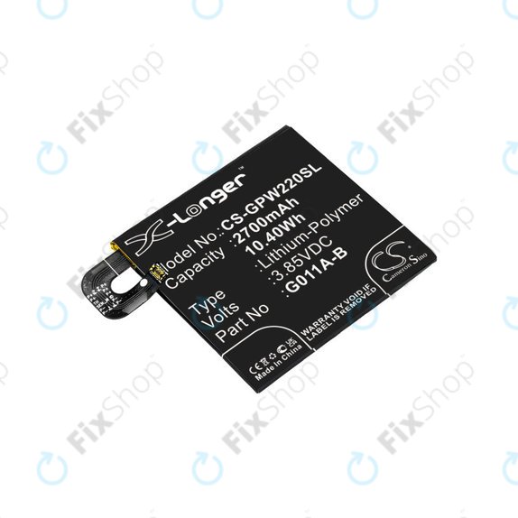 Batterie pour Google Pixel 2 G011A, 2700mAh, Li-Pol, 3.85 V, G011A-B, HQ