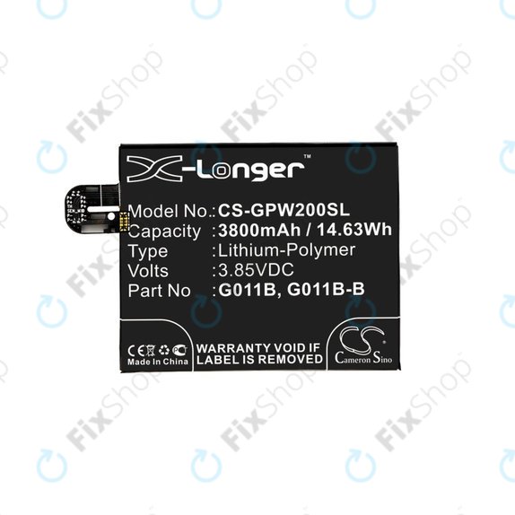 Batterie pour Google Pixel 2 XL G011C, 3800mAh, Li-Pol, 3.85 V, G011B, HQ