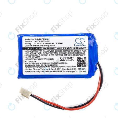 Batterie pour JBL Flip 2 (2013), 2000mAh, Li-Pol, 3.7V, AEC653055-2P, HQ