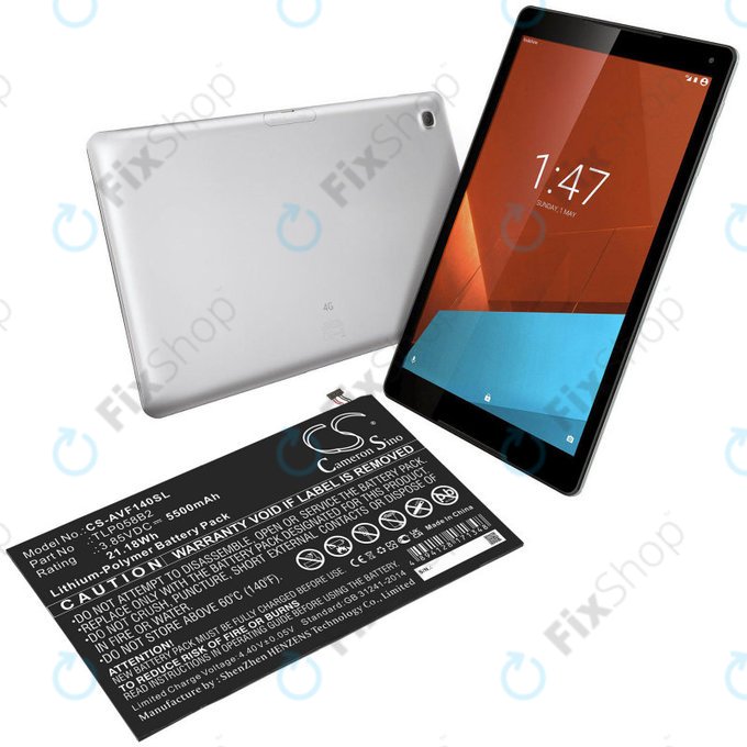 Batterie pour Vodafone Tab Prime 7, 5500mAh, Li-Pol, 3.85V, TLP058B2, HQ