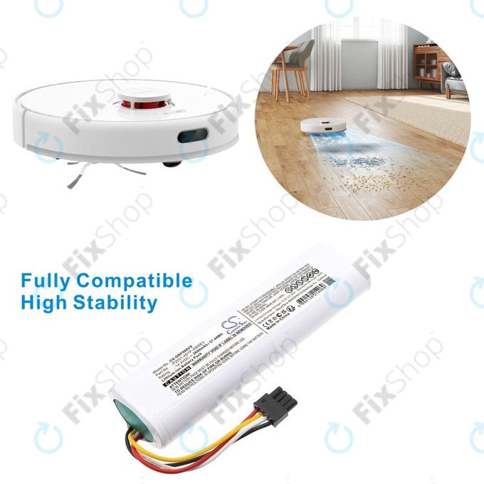 Batterie pour Dreame D9 Plus, F9 Pro, 2600mAh, Li-Ion, 14.4V, P2051-4S1P-XWDEV, HQ