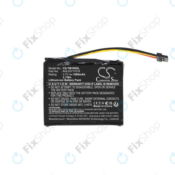 Batterie pour TomTom GO 1000 Live, 1005, 2050, 1000mAh, Li-Ion, 3.7V, AHL03711018, HQ