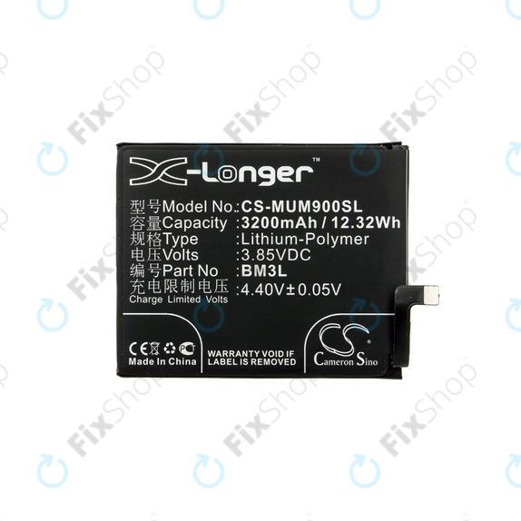 Batterie pour Xiaomi Mi 9, 3200mAh, Li-Pol, 3.85 V, BM3L, HQ