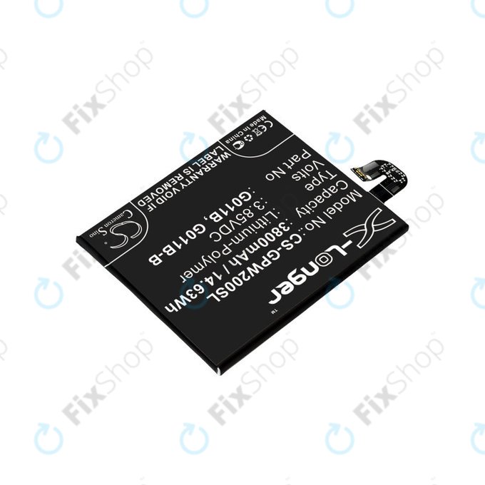 Batterie pour Google Pixel 2 XL G011C, 3800mAh, Li-Pol, 3.85 V, G011B, HQ