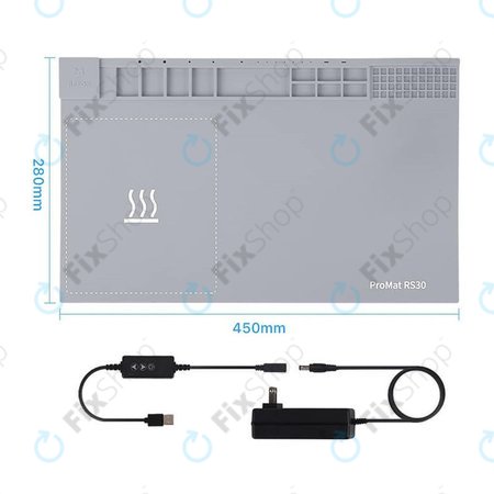 Refox ProMat RS30 - Coussin chauffant de réparation ESD - 45 x 28 cm