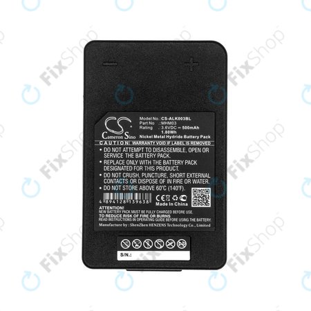 Batterie pour Autec LK Neo, 500mAh, Ni-MH, 3.6V, MHM03, R0BATT00E11A0, HQ