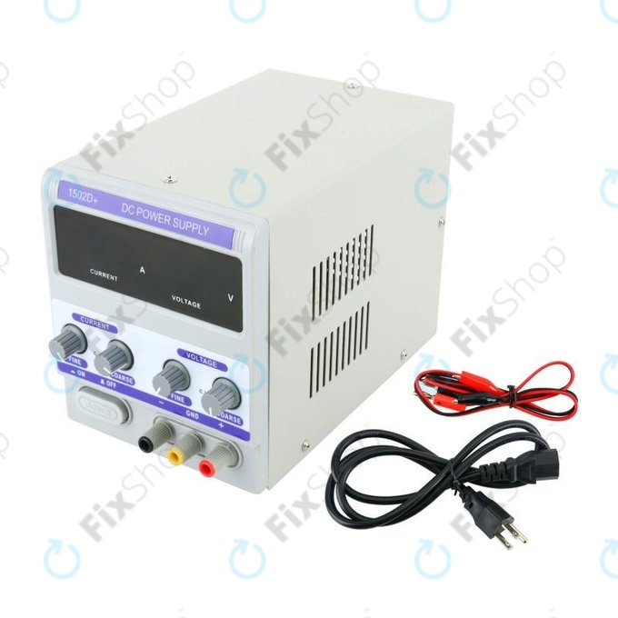 Dingke 1502D+ - Alimentation CC régulée pour test de réparation de téléphones portables (0-15 V, 0-2 A, 230 V EU)