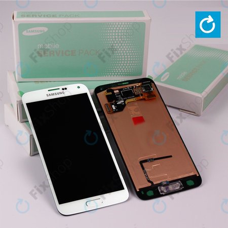 Samsung Galaxy S5 G900F - Écran LCD + Écran tactile (Blanc chatoyant) - GH97-15959A, GH97-15734A Genuine Service Pack