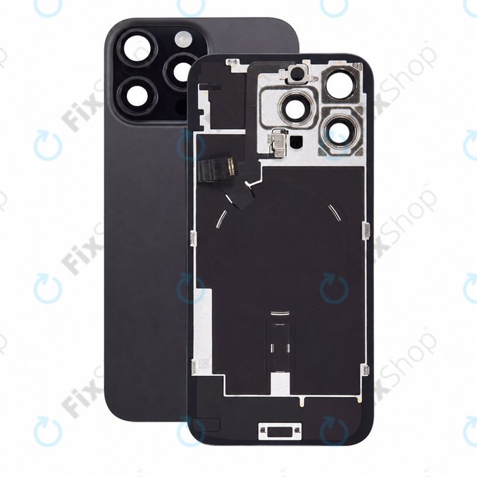 Verre de coque arrière pour iPhone 16 Pro Max, Black Titanium, Pulled A