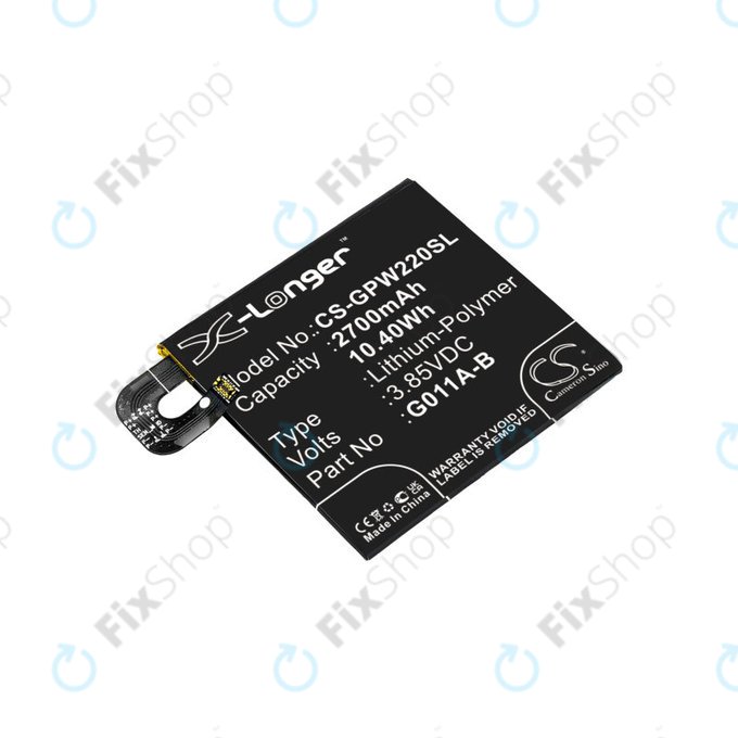 Batterie pour Google Pixel 2 G011A, 2700mAh, Li-Pol, 3.85 V, G011A-B, HQ