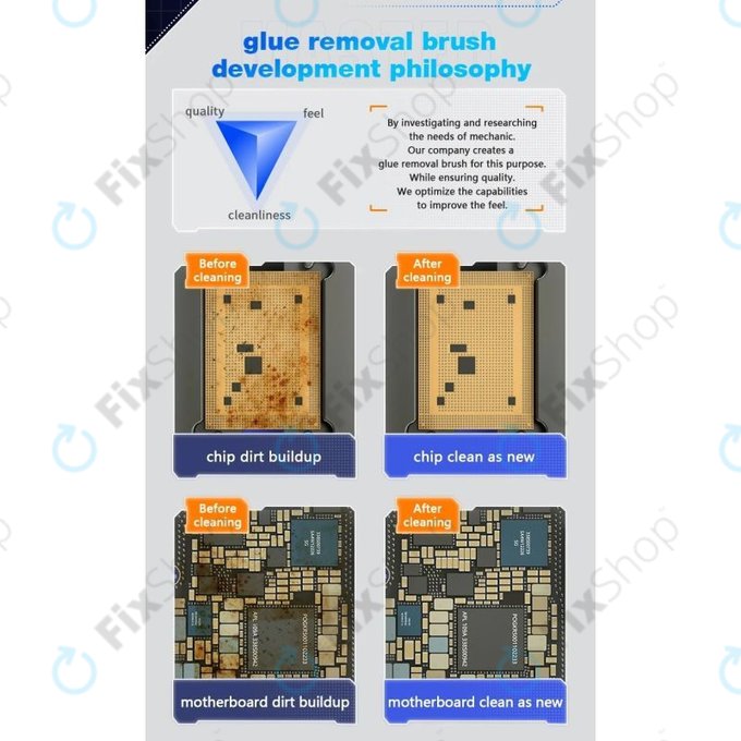 Mechanic - Brosse en acier pour PCB/BGA pour nettoyer les pads IC et enlever la colle