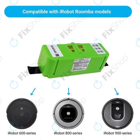 iRobot Roomba 600, 800, 900-series - Batterie 4502233, 4374392, 2130LI 14.4V 5200mAh HQ