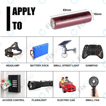 Pile cylindrique au lithium 18650 (Li-Ion, 2000 mAh, 3,6 V)