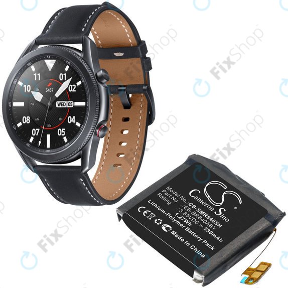 Batterie pour Samsung Galaxy Watch 3 45mm R840, R845, 330mAh, Li-Pol, 3.85 V, EB-BR840ABY, HQ
