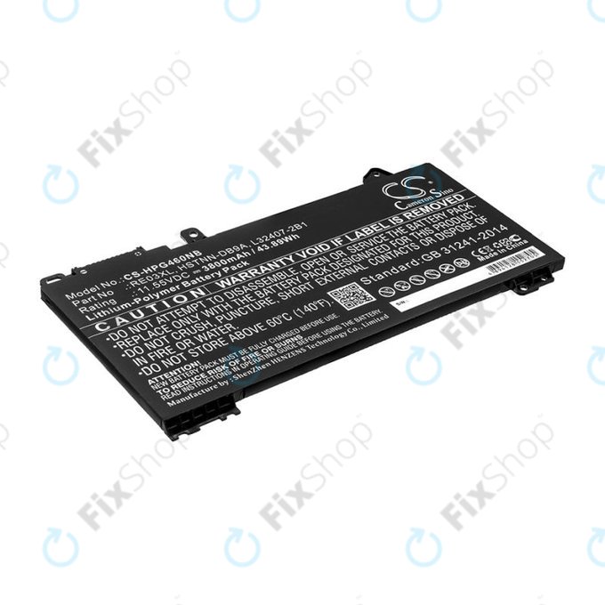 Batterie pour HP ProBook 455, 450, 445, 440, 430 G6, 3800mAh, Li-Pol, 11.55V, RE03XL, HQ
