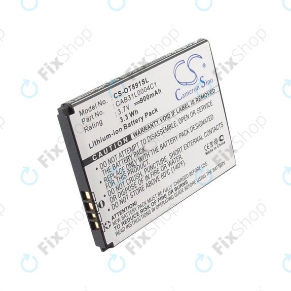 Batterie pour Alcatel One Touch, OT, TCL A, Vodafone, 900mAh, Li-ion, 3.7V, CAB31L0004C1, HQ