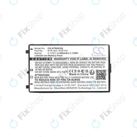 Batterie pour Nintendo, 850mAh, Li-Ion, 3.7V, NTR-003, HQ