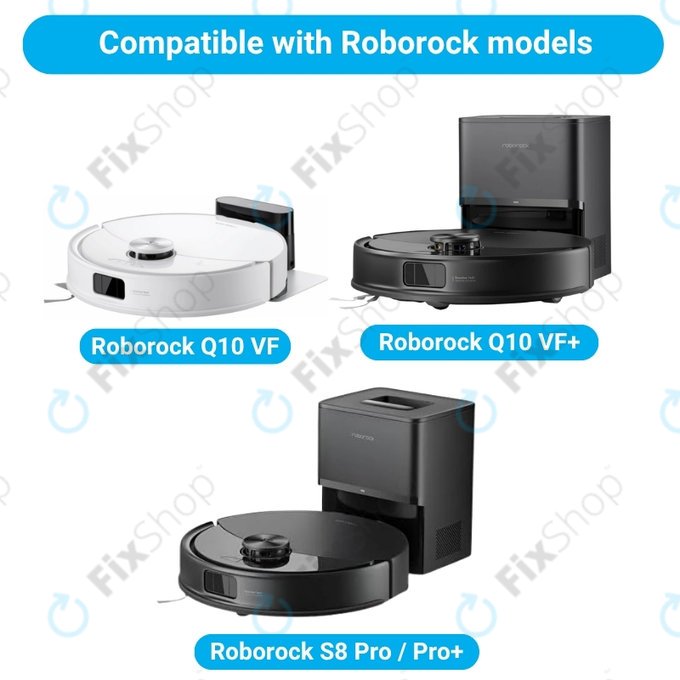 Kit de pièces de rechange pour Xiaomi Roborock Q10 VF, Q10 VF+, S8 Pro, S8 Pro Plus (2x Brosse principale, 4x Filtre, 4x Brosse latérale, 4x Chiffon de vadrouille, 4x Sac à poussière)
