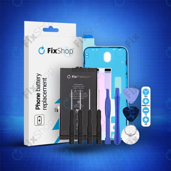 Apple iPhone 12, 12 Pro - Batterie 2815mAh FixPremium + Adhésif pour Batterie + Adhésif pour LCD + Kit d'outils - Multipack