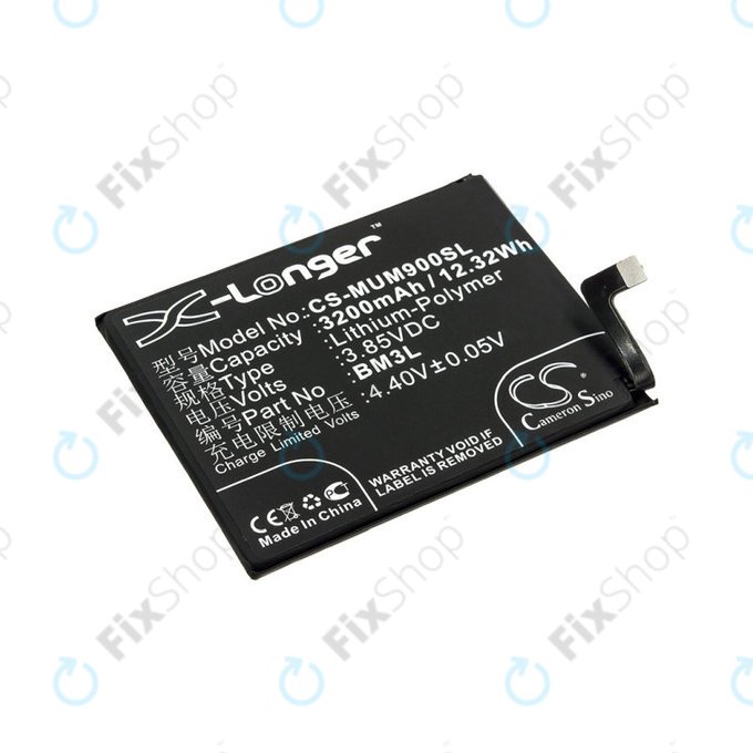 Batterie pour Xiaomi Mi 9, 3200mAh, Li-Pol, 3.85 V, BM3L, HQ