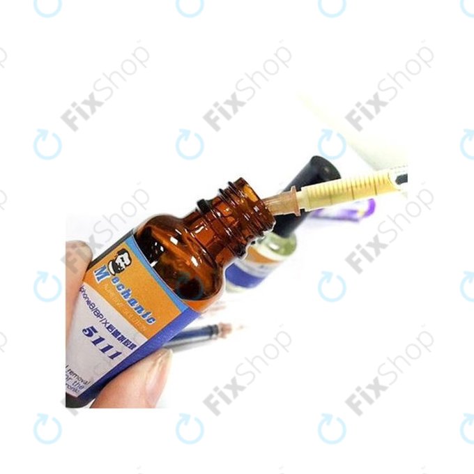 Mechanic 5111 - Dissolvant de colle pour vitre arrière (iPhone 8 - 14 Pro Max) - 20 ml