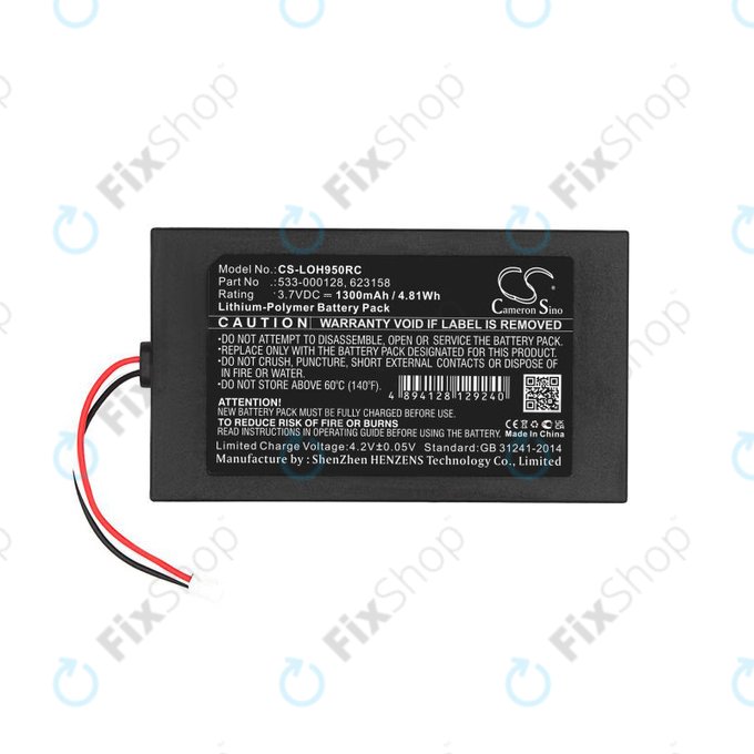 Batterie pour Logitech Harmony 9, 1300mAh, Li-Pol, 3.7V, 533-000128, HQ