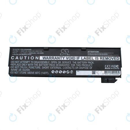 Batterie pour Lenovo ThinkPad X240, X250, X260, S440, T440, T550, T560, 4400mAh, Li-Ion, 11.1V, 45N1132, HQ