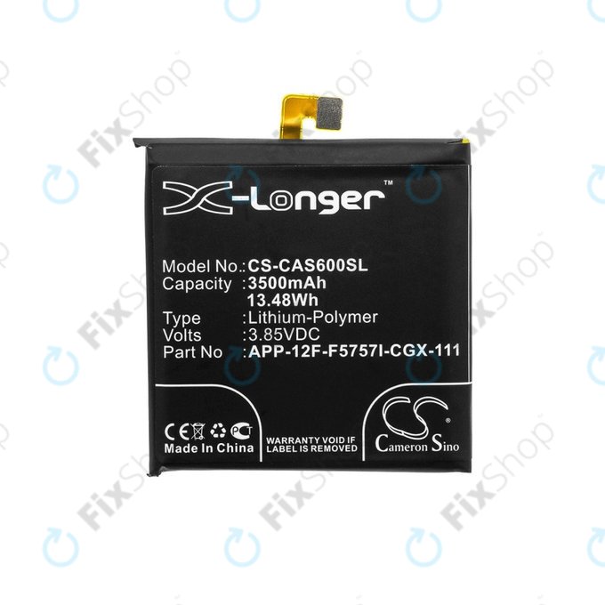 Batterie pour Caterpillar CAT S60, 3500mAh, Li-Pol, 3.85 V, APP-12F-F5757I-CGX-111, HQ