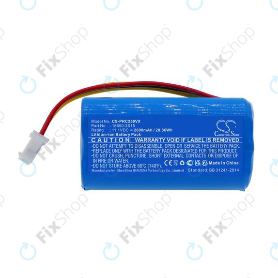 Batterie pour CleanMate S460, Pure Clean PUCRC25, 2600mAh, Li-Ion, 11.1V, 18650-3S15, HQ