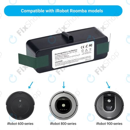 iRobot Roomba 600, 800, 900-series - Batterie 4502233, 4374392, 2130LI Li-Ion 14.8V 5800mAh