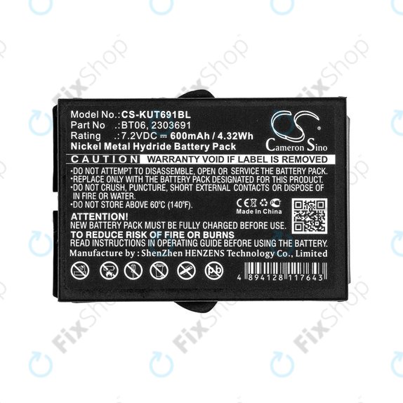 Batterie pour Ikusi TM60, 61, 62, 600mAh, Ni-MH, 7.2V, BT06, HQ