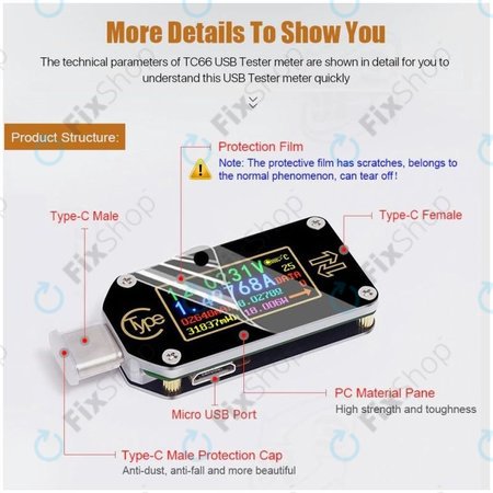 Joy-it JT-TC66C - Multimètre USB (USB-C)