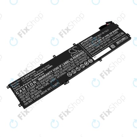 Batterie pour Dell XPS 15, Dell Precision 9560, 9570, 8000mAh, Li-Pol, 11.4V, 6GTPY, HQ