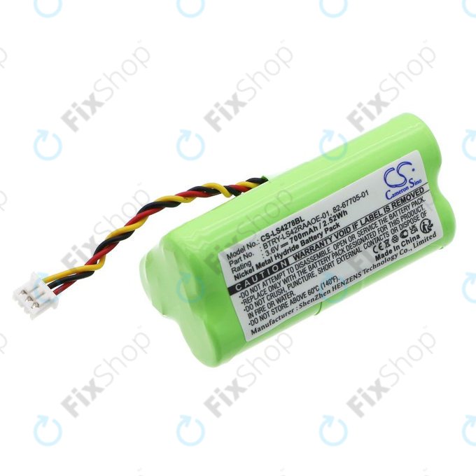 Batterie pour Symbol DS6878, LS4278, 700mAh, Ni-MH, 3.6V, BTRY-LS42RAAOE-01, HQ