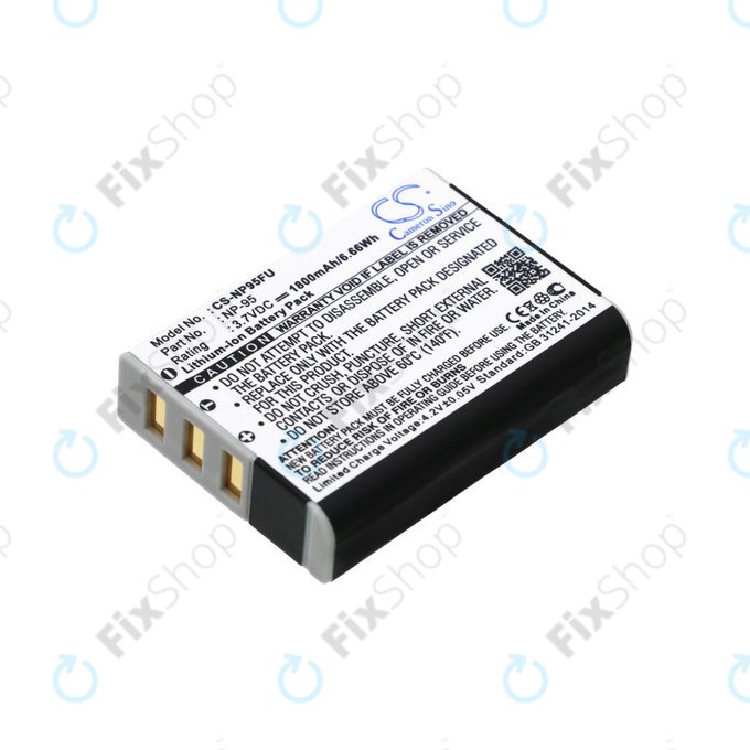 Batterie pour Fujifilm FinePix F30, Ricoh GXR, 1800mAh, Li-Ion, 3.7V, DB-90, HQ