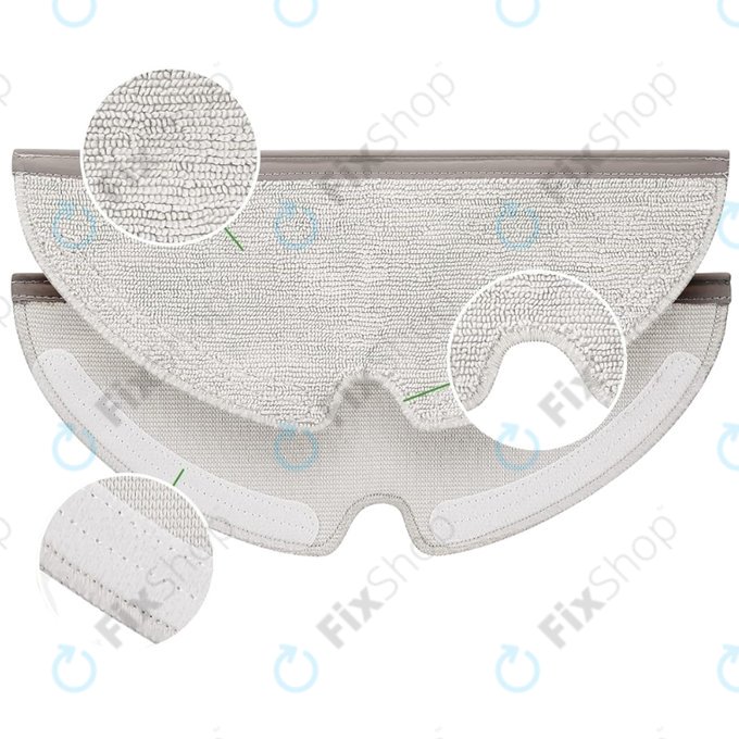 Kit de pièces de rechange pour Xiaomi Roborock Q7+, Q7 Max, Q7 Max+ (2x Brosse principale, 4x Filtre, 4x Brosse latérale – blanche, 4x Chiffon de vadrouille, 4x Sac à poussière)