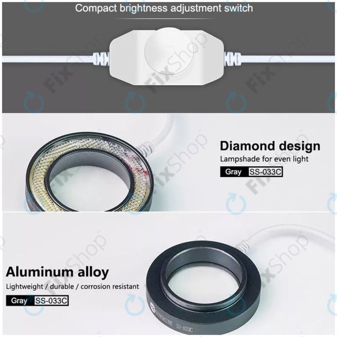 Sunshine SS-033C - Miroir anti-poussière + lumière LED réglable