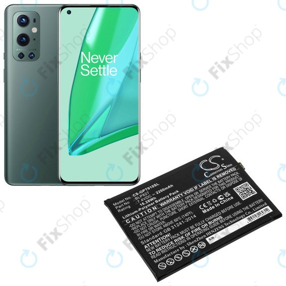 Batterie pour OnePlus 9 Pro LE2121 LE2125, 2200mAh, Li-Pol, 7.4 V, BLP827, HQ