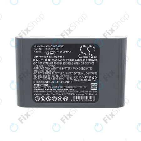 Batterie pour Dyson DC31, DC34, DC35, DC44, DC56, 2500mAh, Li-Ion, 22.8V, 965557-03, HQ