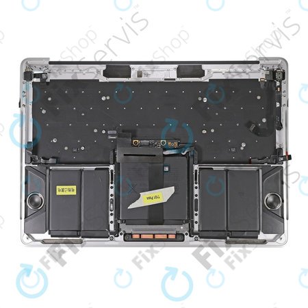 Apple MacBook Pro 13" A1706 (Fin 2016 - Mi 2017) - Cadre clavier supérieur + clavier US + microphone + trackpad + haut-parleurs (Argent)