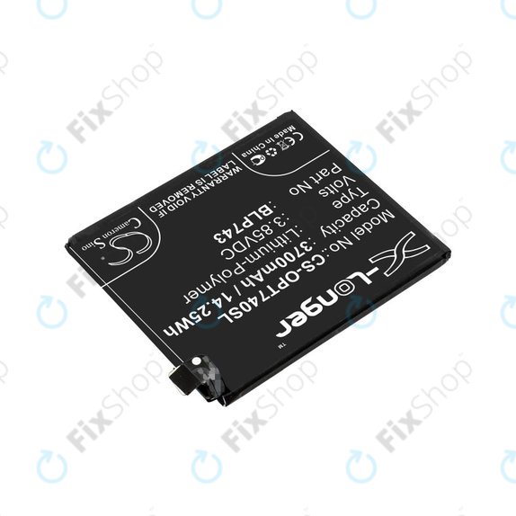 Batterie pour OnePlus 7T, 3700mAh, Li-Pol, 3.85 V, BLP743, HQ