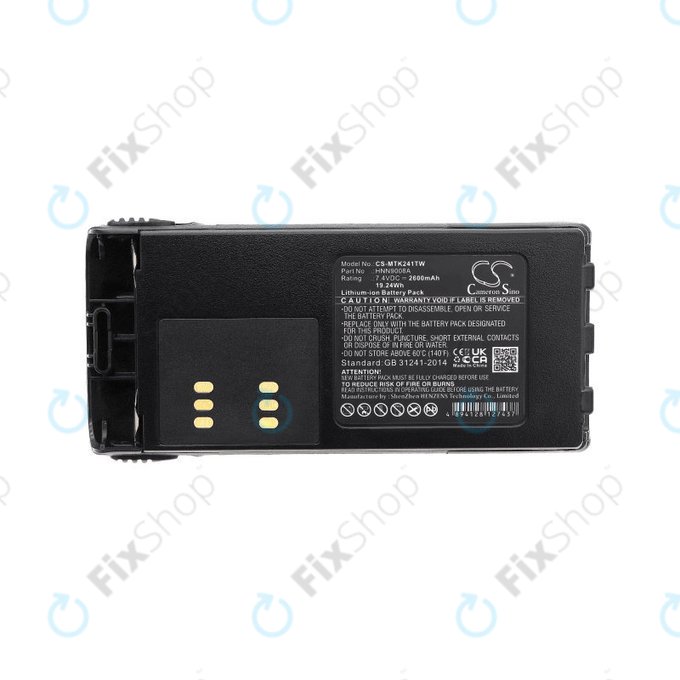 Batterie pour Motorola GP, HT, MTX, Pro, 2600mAh, Li-Ion, 7.4V, HNN9008A, HQ