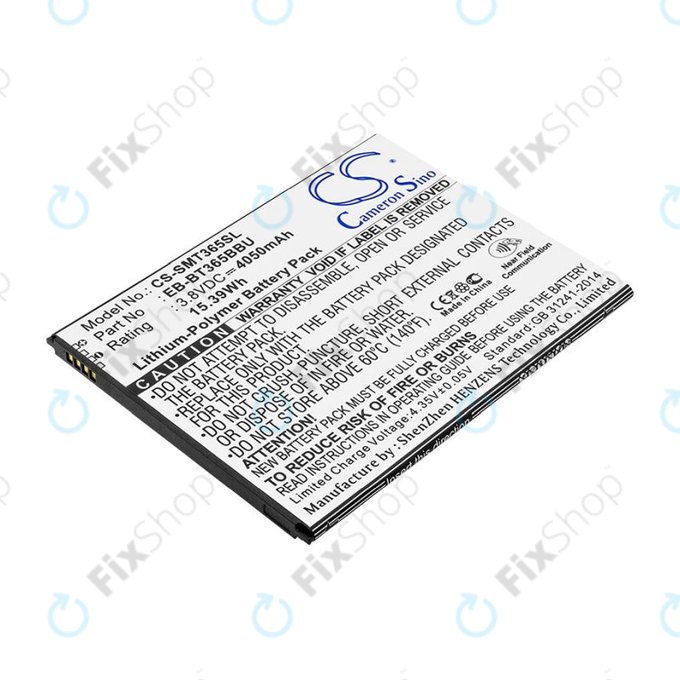 Batterie pour Samsung Galaxy Tab Active 2 8.0, 4050mAh, Li-Pol, 3.8V, EB-BT365BBU, HQ