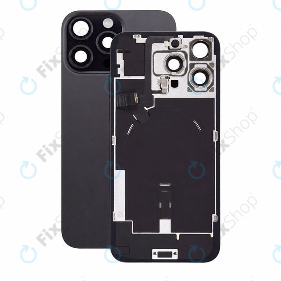 Verre de coque arrière pour iPhone 16 Pro Max, Black Titanium, Pulled A