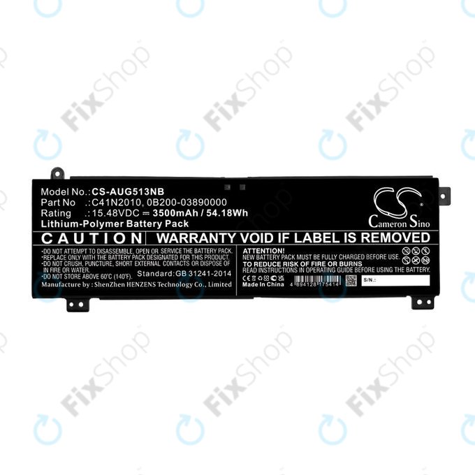 Batterie pour Asus ROG Strix G15, G17, 3500mAh, Li-Pol, 15.48V, C41N2010, HQ